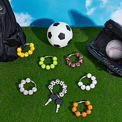 7 шт. деревянные бусины для спортивных мячей подвеска украшение&nbsp;HJEW-PH02177