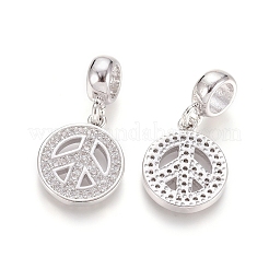 Латунь микропаве прозрачный кубический цирконий европейские подвески с подвесками&nbsp;OPDL-L016-08P