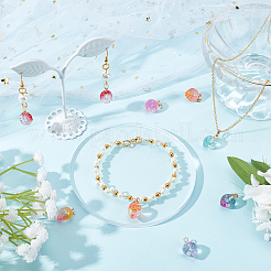 48шт 6 цвета двухцветные прозрачные стеклянные подвески&nbsp;GLAA-NB0001-38