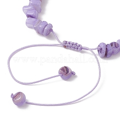 Регулируемые плетеные браслеты из натуральных пресноводных ракушек и окрашенных синтетических бирюзовых бусин для женщин&nbsp;BJEW-JB13105-01