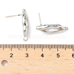 Фурнитура для сережек-гвоздиков из латуни с микропаве из прозрачного кубического циркония&nbsp;KK-D386-18P