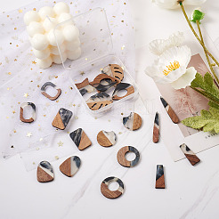 20шт 10 стильные подвески из смолы и орехового дерева&nbsp;RESI-KS0001-06