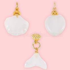 3 шт. подвески из натурального белого агата в двух стилях&nbsp;KK-BBC0019-22