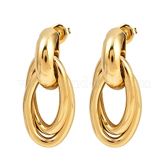 Овальные серьги-гвоздики из нержавеющей стали 304&nbsp;EJEW-I319-01G