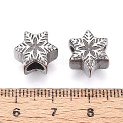 Бусины европейского стиля с крупными отверстиями из нержавеющей стали 304&nbsp;STAS-T072-142P