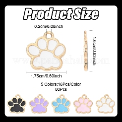 80шт 5 цвета сплава эмалевые подвески&nbsp;ENAM-YW0005-19