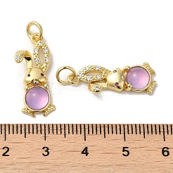 Покрытие стойки латунь микро паве подвески из нефрита с кубическим цирконием&nbsp;KK-K377-92G-01