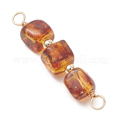 3 шт. 3 варианта подвесок-коннекторов из натуральных янтарных кубических бусин&nbsp;PALLOY-JF04926