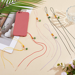 6шт. 6-цветный ремешок для мобильного телефона со стеклянными бусинами&nbsp;AJEW-DC0003-28