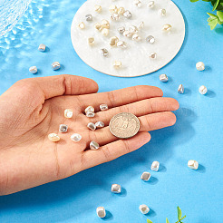 60 шт. двухцветные гальванизированные бусины из ракушек-жемчужин&nbsp;BSHE-TA0001-13