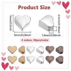 90шт 3 цвета латунные бусины&nbsp;KK-PH0011-88