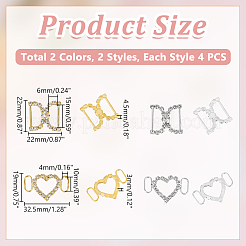 8 шт. 4 стиля латунных кристаллов страз для украшения обуви&nbsp;FIND-HY0003-22