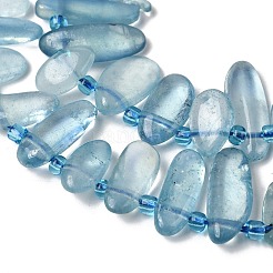 Природные Аквамарин бисер нитей&nbsp;G-P604-A23-01