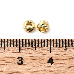 Рифленые круглые латунные бусины&nbsp;KK-H520-03A-G