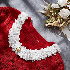 Пластиковый ошейник с жемчугом и кристаллами и стразами&nbsp;AJEW-WH0326-08A