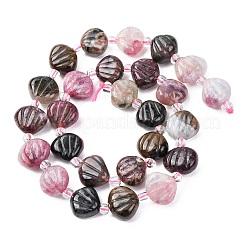 Нити резных бусин из натурального турмалина&nbsp;G-H339-A01-01