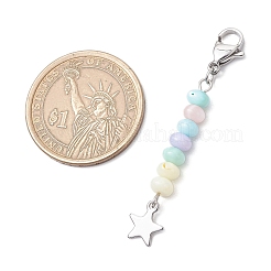 3 шт. подвеска из нержавеющей стали 304 с окрашенными натуральными пресноводными ракушками&nbsp;HJEW-JM03187-02