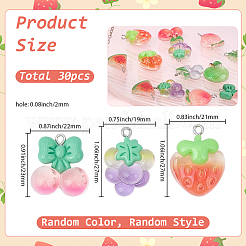 30 шт. подвески из полупрозрачной смолы с фруктовой тематикой&nbsp;RESI-SC0036-47