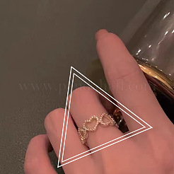 Кольца-манжеты из полого сердца с микропаве из латуни и прозрачным кубическим цирконием для женщин&nbsp;FS-WGA6091-02