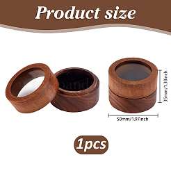 Коробки для хранения круглых деревянных колец с 1 слотом&nbsp;CON-HY0001-05B