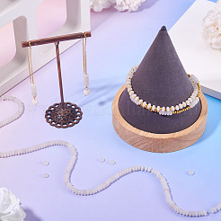 1 нить бусин из натурального белого нефрита&nbsp;G-TA0002-79