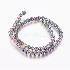 Гальванические бусины из натуральной лавы&nbsp;X-G-G826-06-4mm