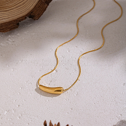 Минималистичные подвески в виде бобов из нержавеющей стали 304 с круглыми цепочками-змейками для женщин.&nbsp;YF8293-1