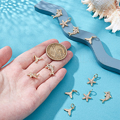 12 шт. 3 стиля латунных подвесок с прозрачными кубическими цирконами&nbsp;KK-NB0004-11