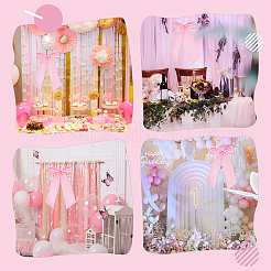 Большой бант из полиэстера для рождественского украшения&nbsp;HJEW-WH0063-006A