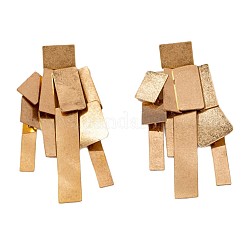 Прямоугольные серьги-гвоздики с подвесками из сплава&nbsp;FS-WG72D3D-01