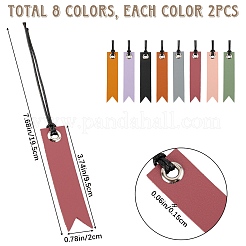 16шт 8 цвета кожаные закладки&nbsp;AJEW-CP0007-55