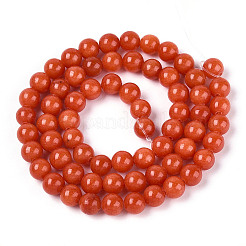 Нити круглых бусин из натурального окрашенного нефрита машан&nbsp;G-T139-6mm-67C