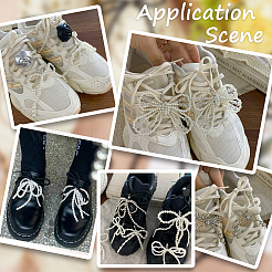 6 шт. подвеска-бантик из окрашенного стекла с жемчужинами&nbsp;HJEW-SP0001-14