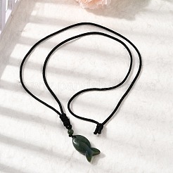 Подвеска в виде рыбы из натурального мохового агата&nbsp;NJEW-G185-01F