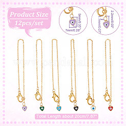 Сердце с дурным глазом кулон из латуни с эмалью украшение&nbsp;HJEW-AB00013