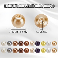 1000 шт. 10-цветные стеклянные бусины с имитацией жемчуга&nbsp;HY-SP0001-01D
