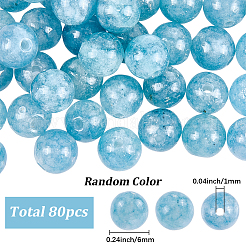 80 шт. круглые бусины из натурального окрашенного кварца&nbsp;G-SP0001-32