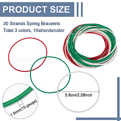 30шт. набор из 3-х цветных тонких железных браслетов для женщин&nbsp;BJEW-BC0001-29