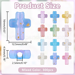 300 шт. прозрачные акриловые бусины градиентного цвета&nbsp;OACR-HY0001-25