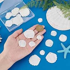 24 шт. 4 стиля резных подвесок из натуральных пресноводных ракушек&nbsp;BSHE-PH0001-48