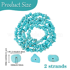 2 нить синтетических бирюзовых бусин&nbsp;G-PA0001-55