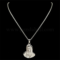 Ожерелья с подвесками из нержавеющей стали Virgin 201 для мужчин и женщин&nbsp;LS-NJEW-K283-17P