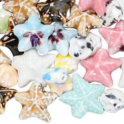 48шт 12 стиля фарфоровые бусины ручной работы&nbsp;PORC-PA0001-07