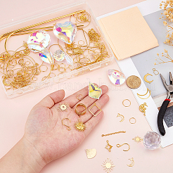 Наборы для самостоятельного изготовления подвесных ловцов солнца из стекла и латуни&nbsp;DIY-WH0622-402