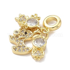 Латунь микропаве прозрачный кубический цирконий европейские подвески с подвесками&nbsp;LS-KK-K368-30G