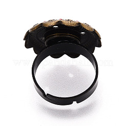 Основание чашки с кольцом из цветочного сплава и железных страз с вращающимся подносом&nbsp;MAK-T012-03AB