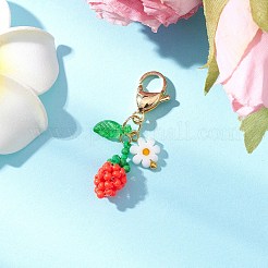 Подвеска в виде бутона подсолнуха из акрилового стекла с бусинами&nbsp;HJEW-MZ00229