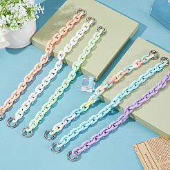 6 шт. 6 цвета пластиковый ремешок с цепочкой для кабеля&nbsp;FIND-WR0002-37