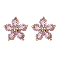 Латунные серьги-гвоздики с кубическим цирконием для женщин&nbsp;EJEW-F363-04G