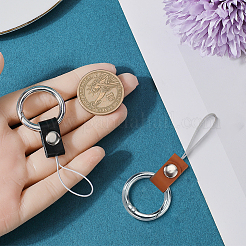 6 шт. 2-цветные кольца для мобильного телефона из цинкового сплава и кожи&nbsp;AJEW-GF0012-81